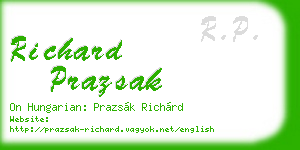 richard prazsak business card