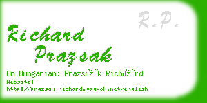 richard prazsak business card